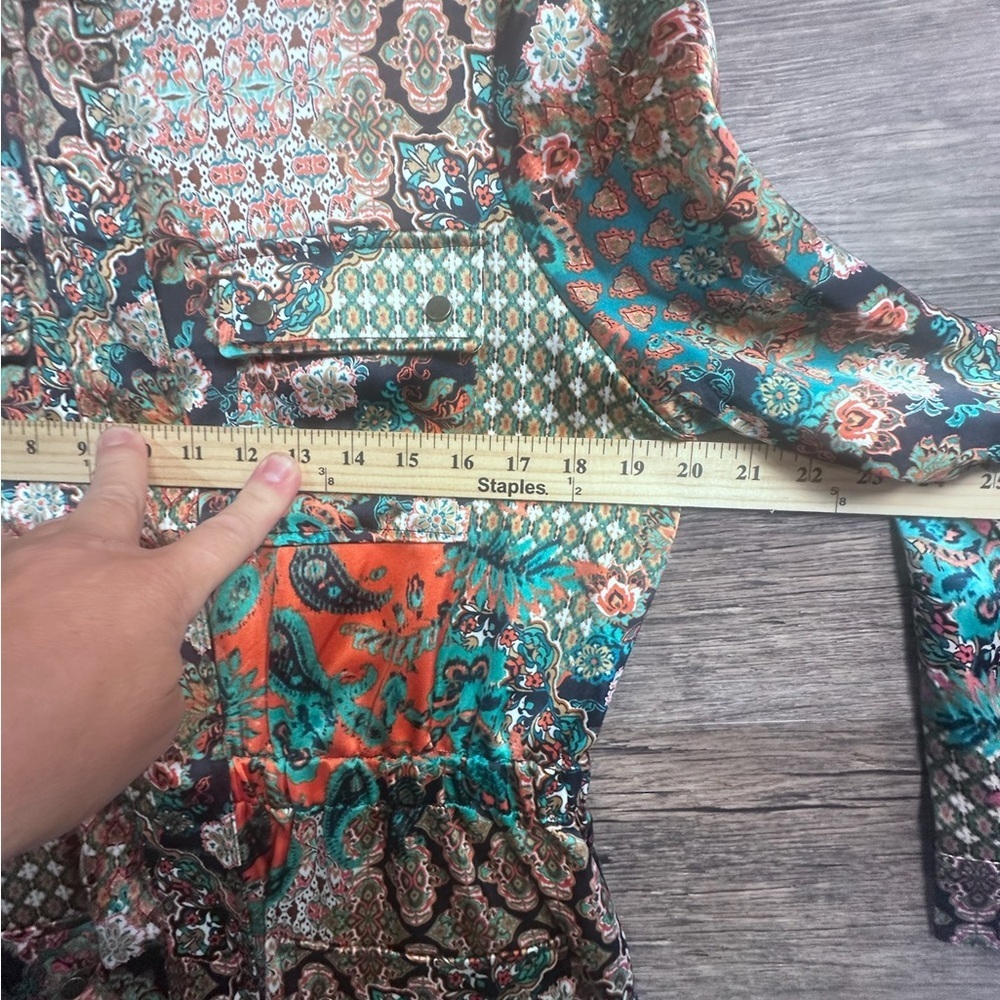 Ruby Rd. Colorful Teal Gold Jacket - Picture 7 of 10